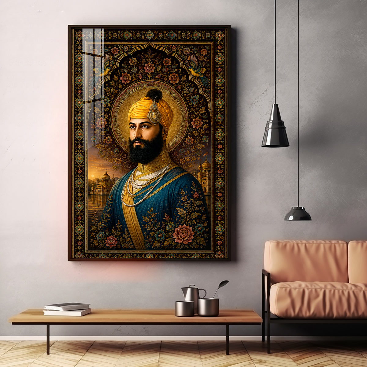 Guru Gobind Singh Ji Royal Portrait Premium Acrylic Vertical Wall Art
