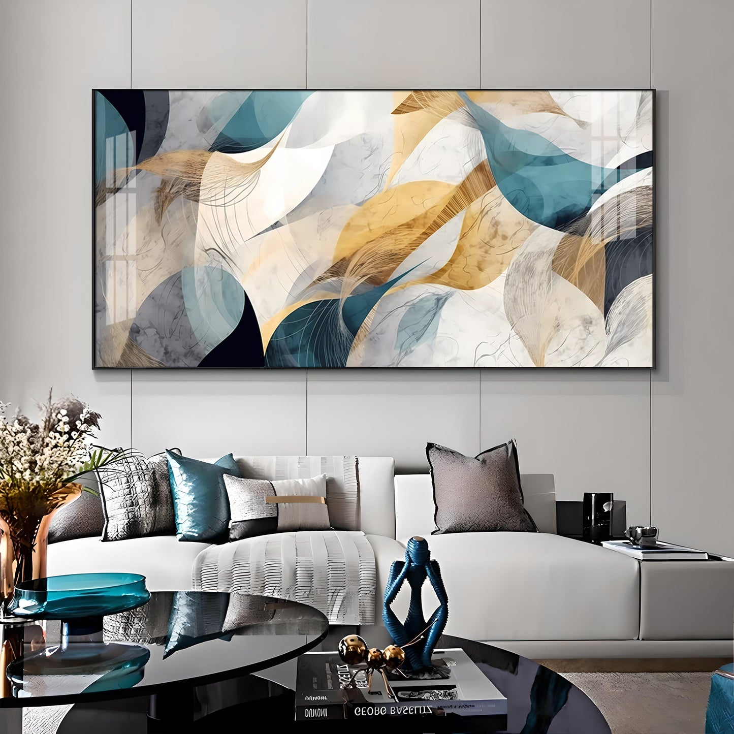 Abstract Waves Premium Acrylic Horizontal Wall Art