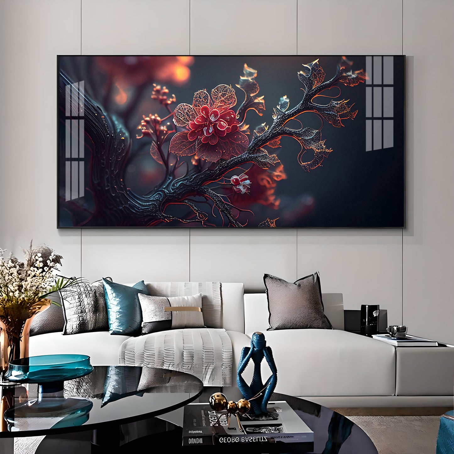 Binary Blossoms Premium Acrylic Horizontal Wall Art