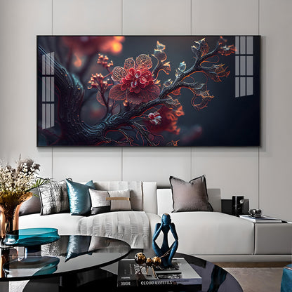 Binary Blossoms Premium Acrylic Horizontal Wall Art