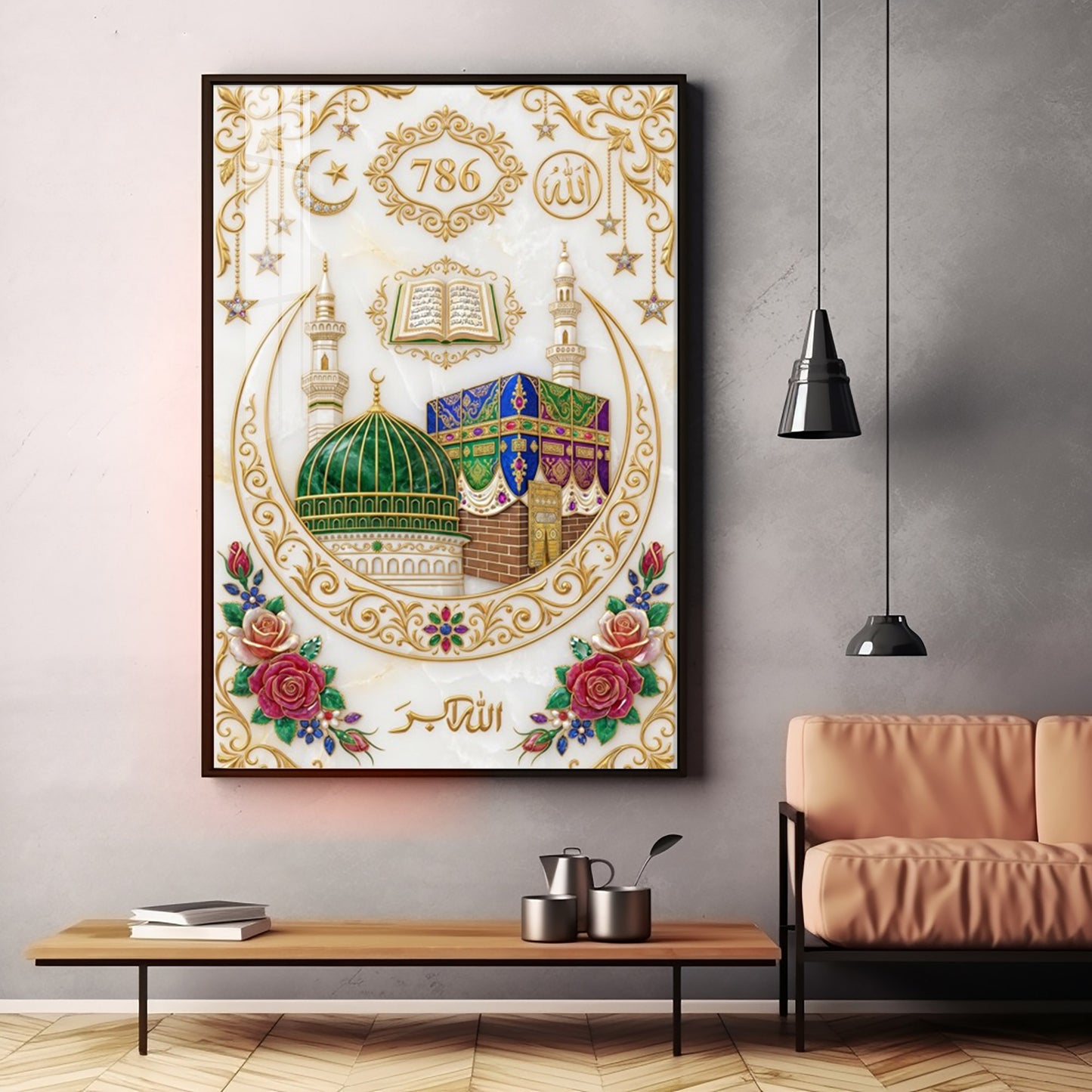 Kaaba & Al-Masjid An-Nabawi Premium Acrylic Vertical Wall Art