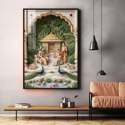 Lord Ram, Devi Sita & Lakshmana Premium Acrylic Vertical Wall Art