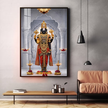 Lord Venkateswara Premium Acrylic Vertical Wall Art