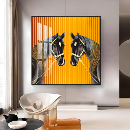 Couple Horse Premium Acrylic Square Wall Art