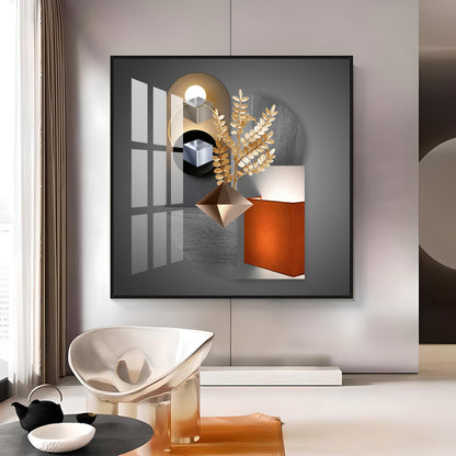 Aesthetic Combining Geometry With Gold Leaf Premium Acrylic Square Wall Art