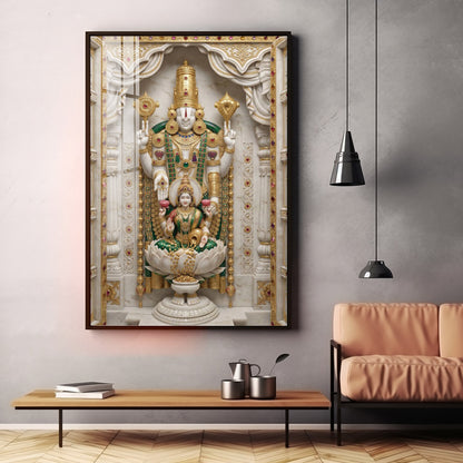 Shree Lakshmi Narayan Bhagwan Premium Acrylic Vertical Wall Art