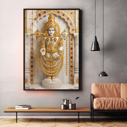 Divine Lord Venkateswara Premium Acrylic Vertical Wall Art