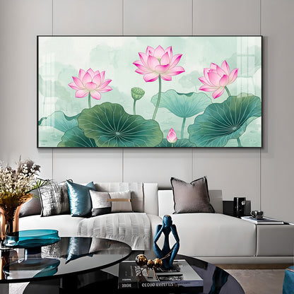 Lotus Flower Premium Acrylic Horizontal Wall Art