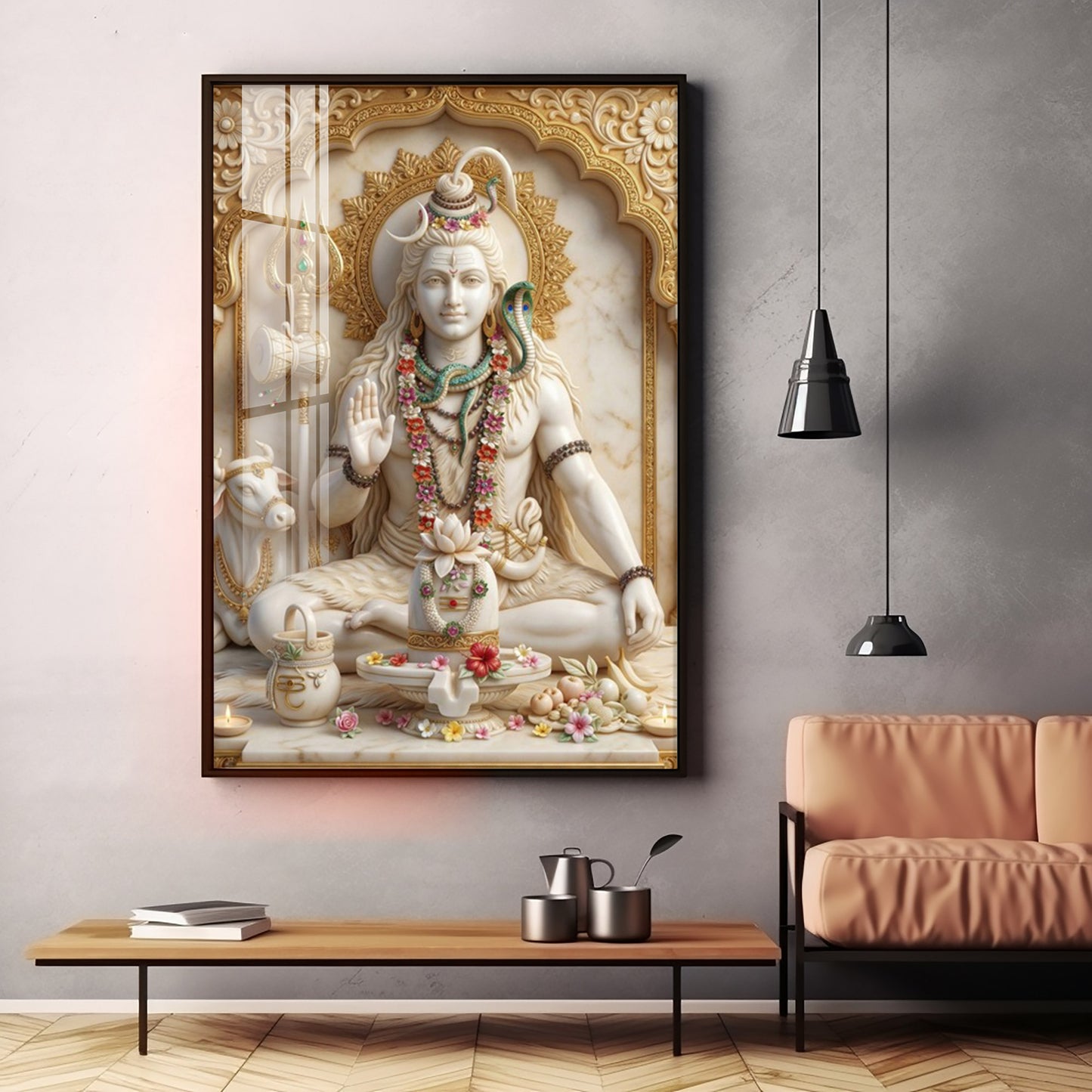 Adi Yogi Lord Shiva Premium Acrylic Vertical Wall Art