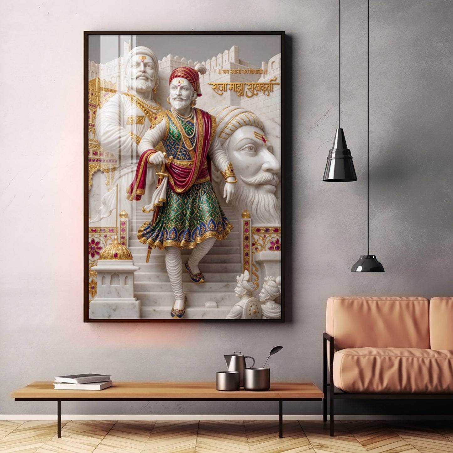 Shivaji Maharaj Premium Acrylic Vertical Wall Art