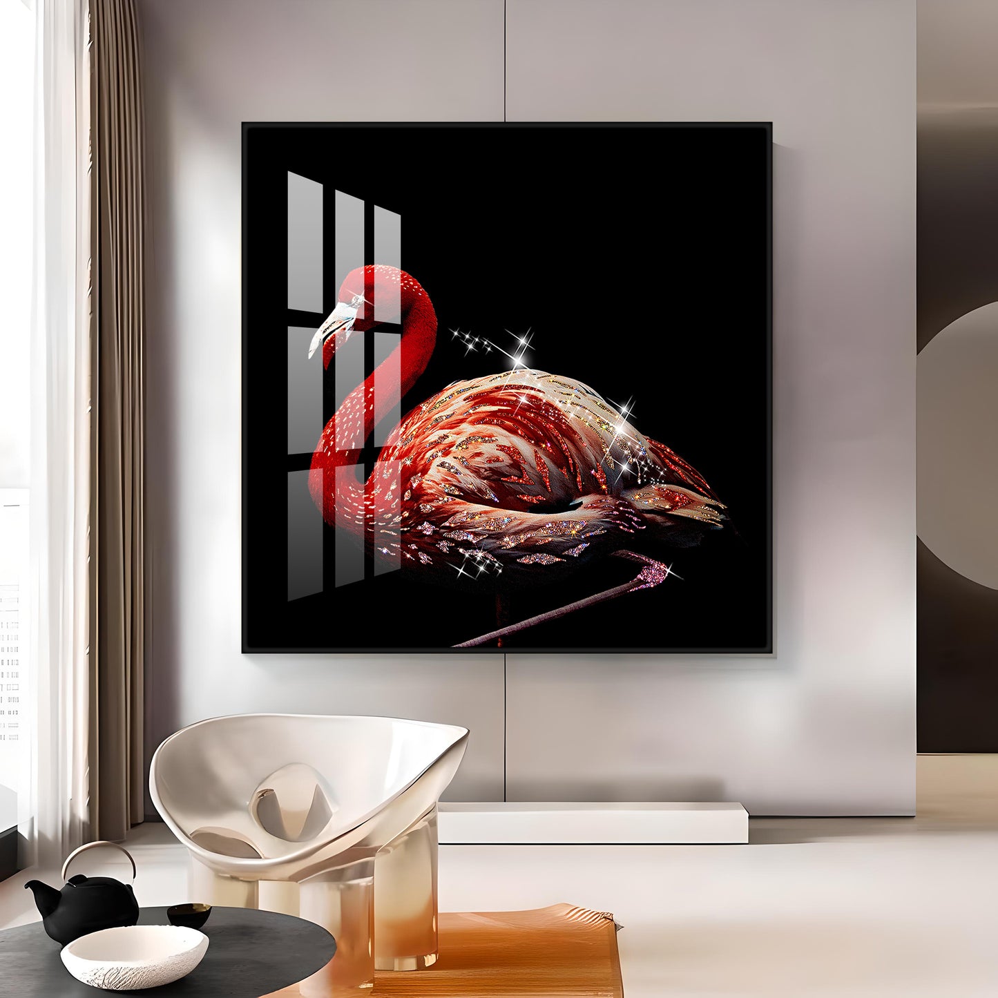 Flamingo Premium Acrylic Square Wall Art