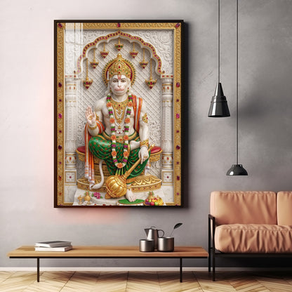 Lord Sankat Mochan Hanuman Premium Acrylic Vertical Wall Art