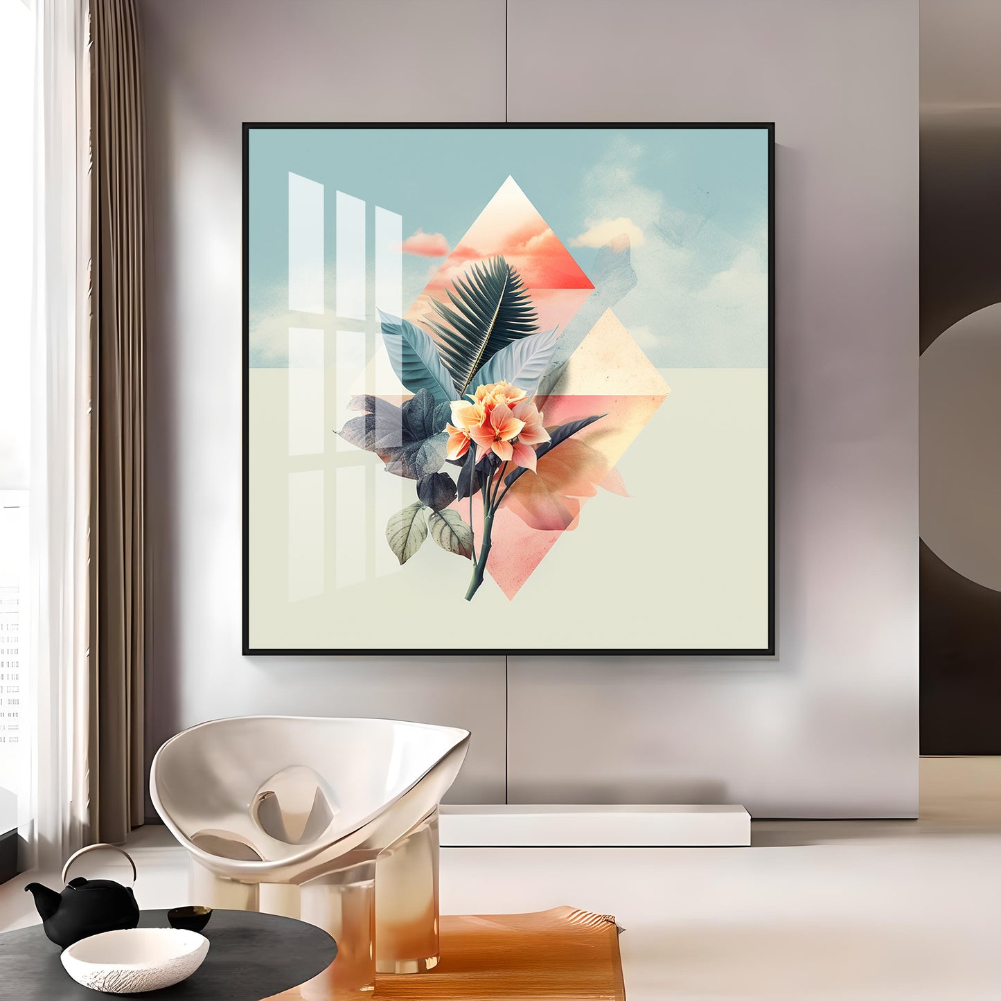 Beautiful Floral Composition Premium Acrylic Square Wall Art