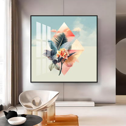 Beautiful Floral Composition Premium Acrylic Square Wall Art