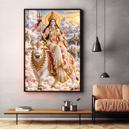 Divine Maa Shailputri Premium Acrylic Vertical Wall Art