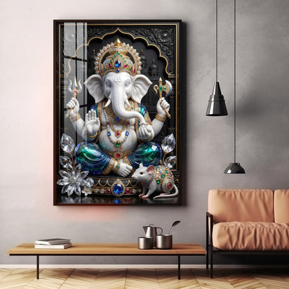 Hindu Deity Ganpati Ji Premium Acrylic Vertical Wall Art