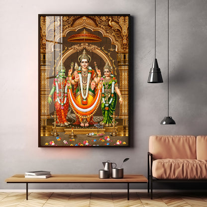 God Murugan Valli Deivanai Subramanya Swamy Premium Acrylic Vertical Wall Art