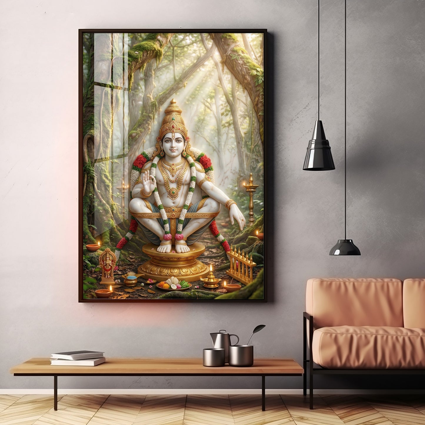 Divine Ayyappan Bhagwan Premium Acrylic Vertical Wall Art