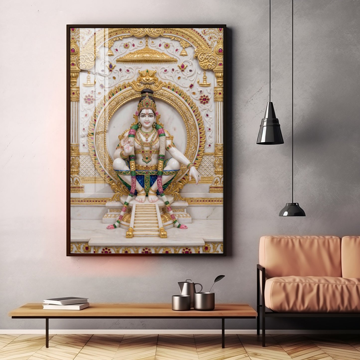 Lord Ayyappa Yoga Premium Acrylic Vertical Wall Art