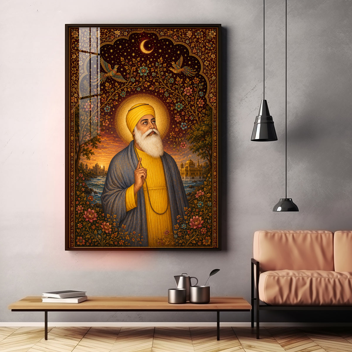 Guru Nanak Dev Ji Spiritual Grace Premium Acrylic Vertical Wall Art