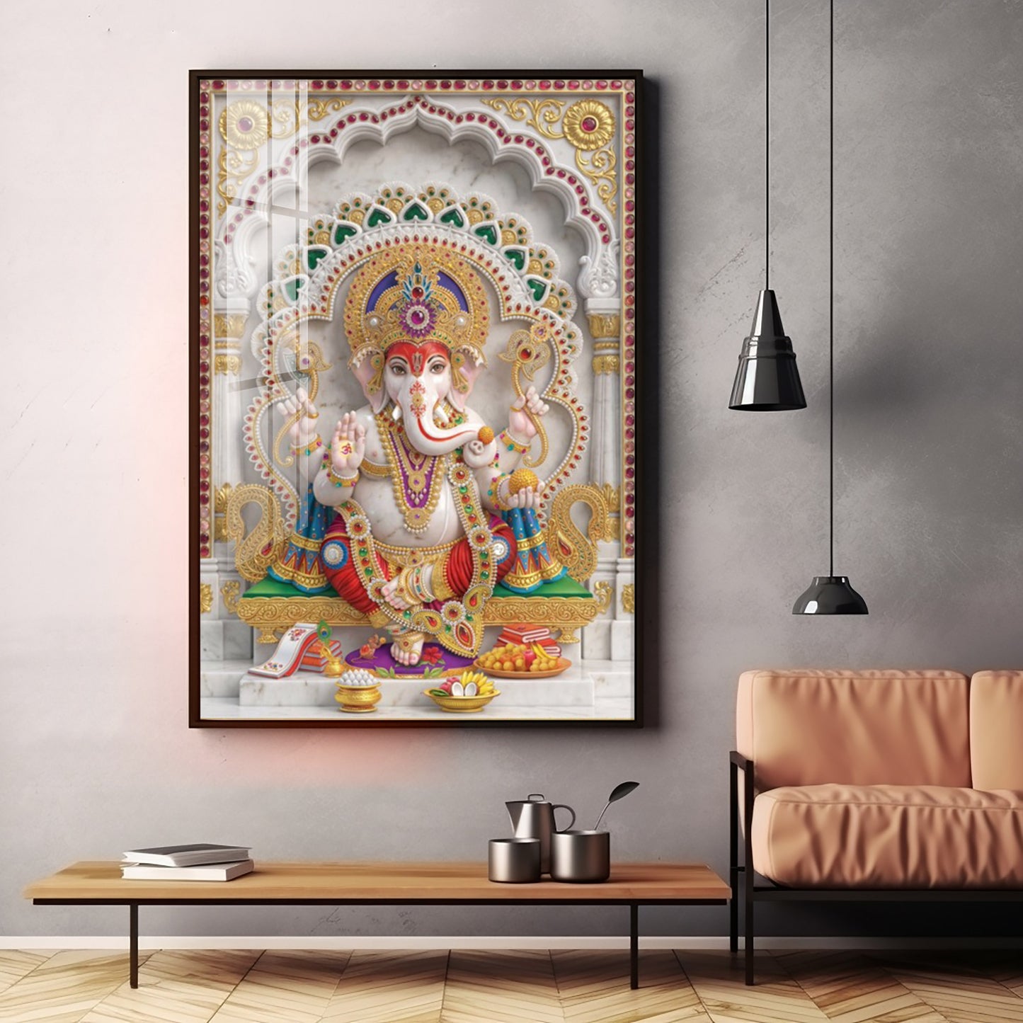 Mangal Murti Ganesh Ji Premium Acrylic Vertical Wall Art