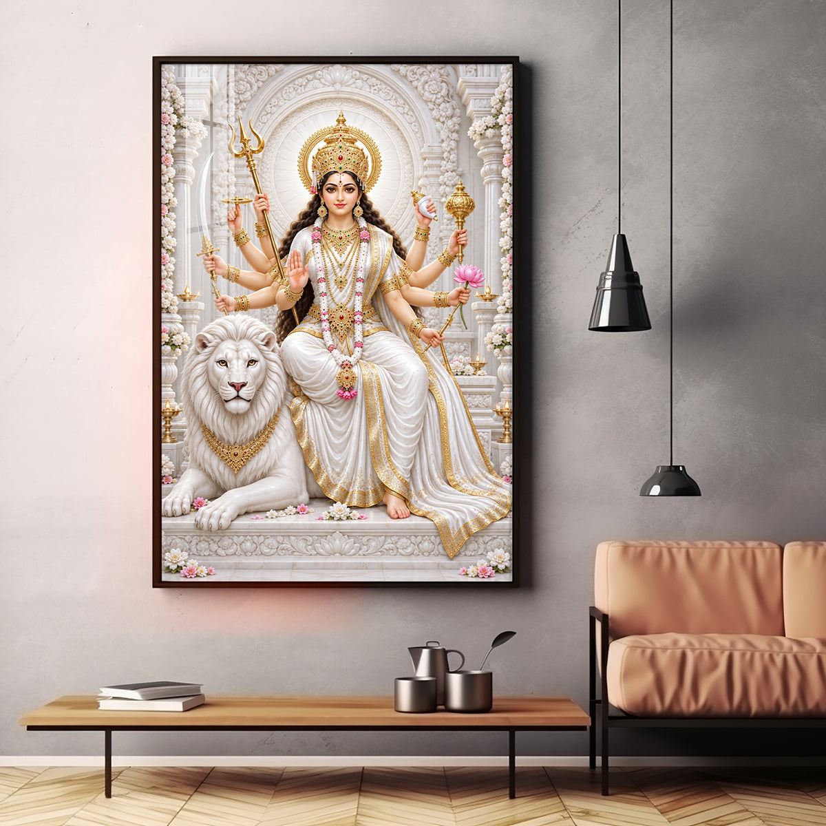 Mata Sherawali Premium Acrylic Vertical Wall Art