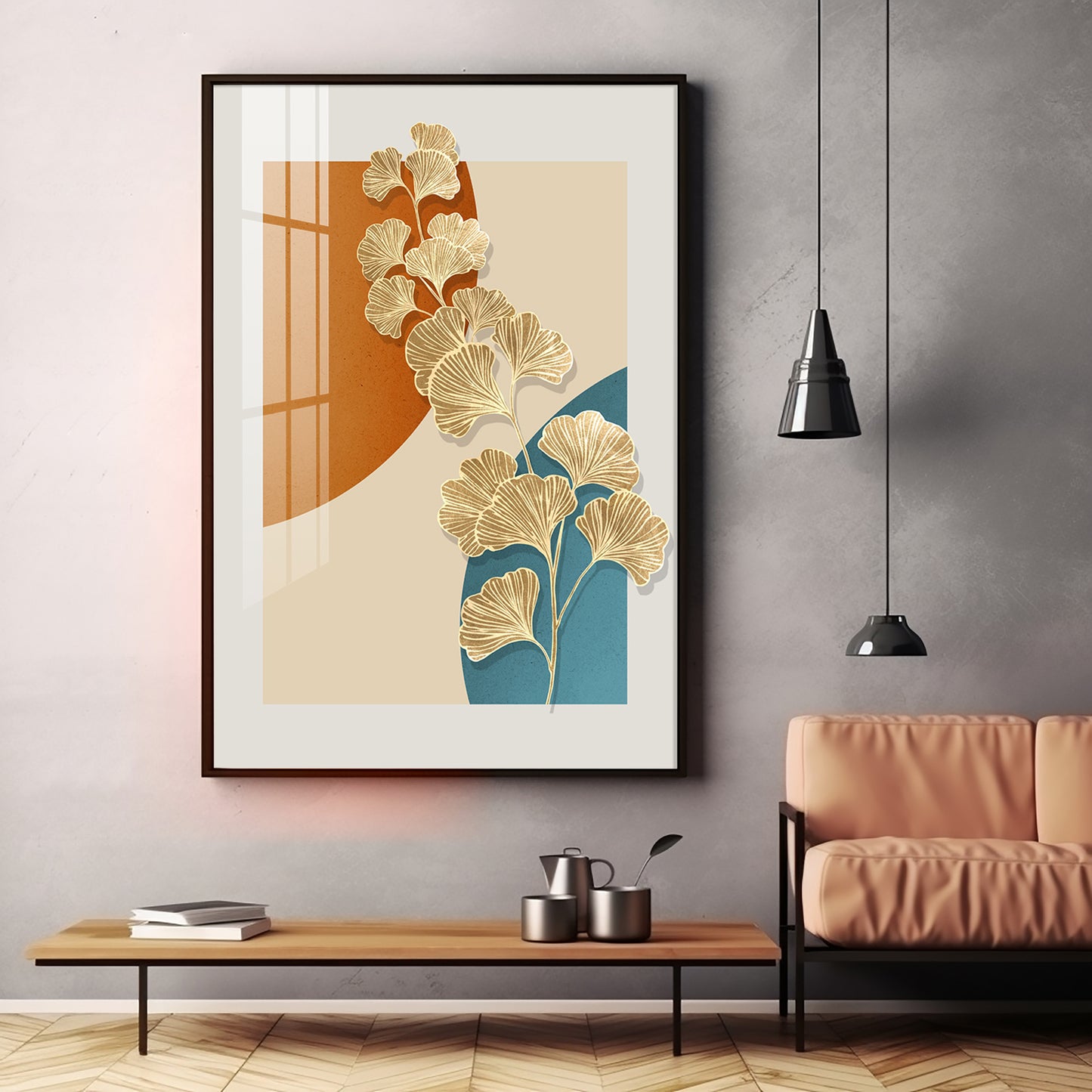 Ginko Leaf Premium Acrylic Vertical Wall Art