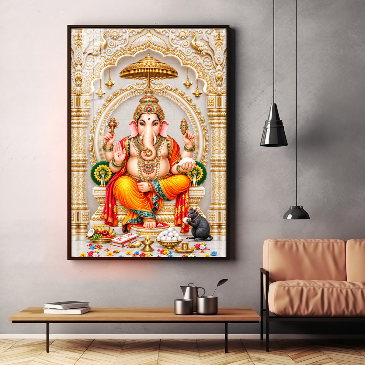 Siddhivinayak Premium Acrylic Vertical Wall Art
