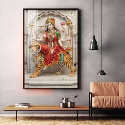 Divine Serenity Of Maa Durga Premium Acrylic Vertical Wall Art