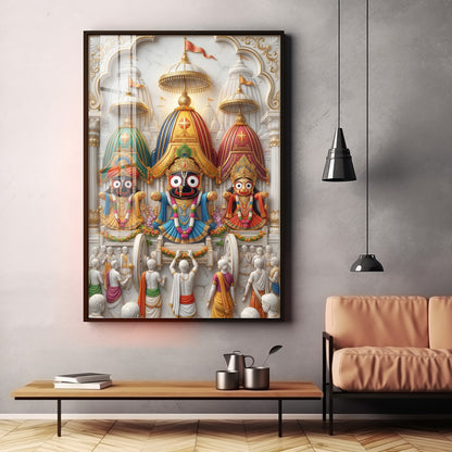 Lord Jagannath Rath Yatra Premium Acrylic Vertical Wall Art