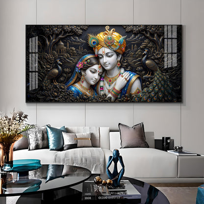 Spiritual Radha Krishna Premium Acrylic Horizontal Wall Art
