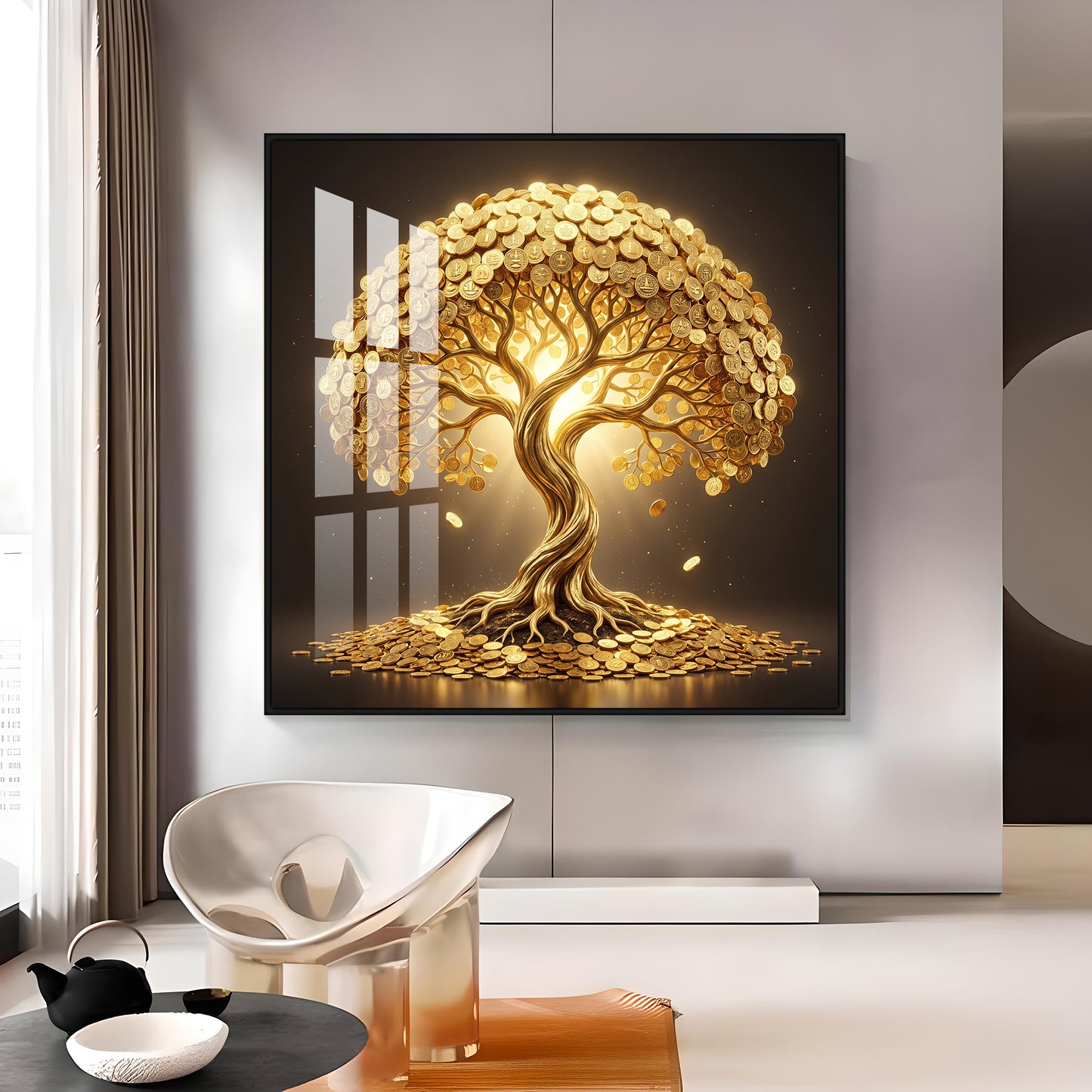 The Eternal Tree Kalpavriksha Premium Acrylic Square Wall Art