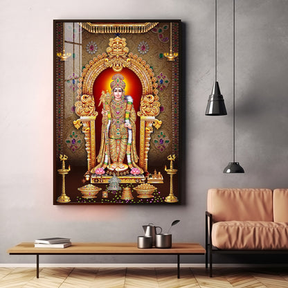Depicts Lord Murugan Premium Acrylic Vertical Wall Art