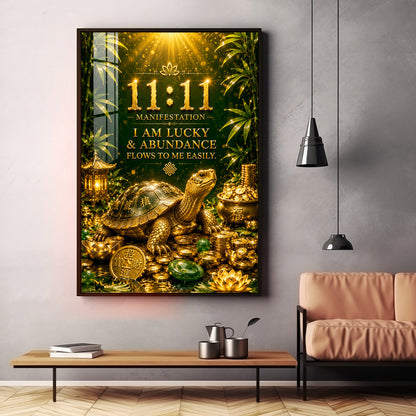Lucky Tortoise Premium Acrylic Vertical Wall Art