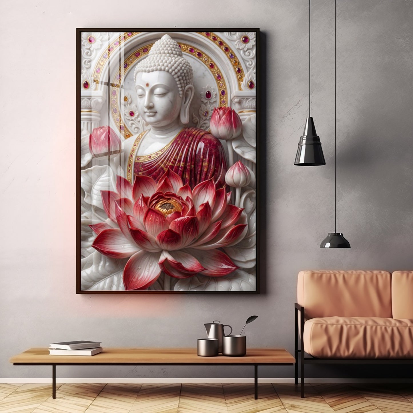 Serenity of Buddha Premium Acrylic Vertical Wall Art