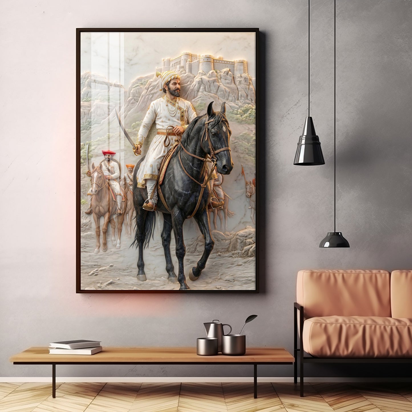 Warrior Chhatarapati Shivaji Maharaj Premium Acrylic Vertical Wall Art