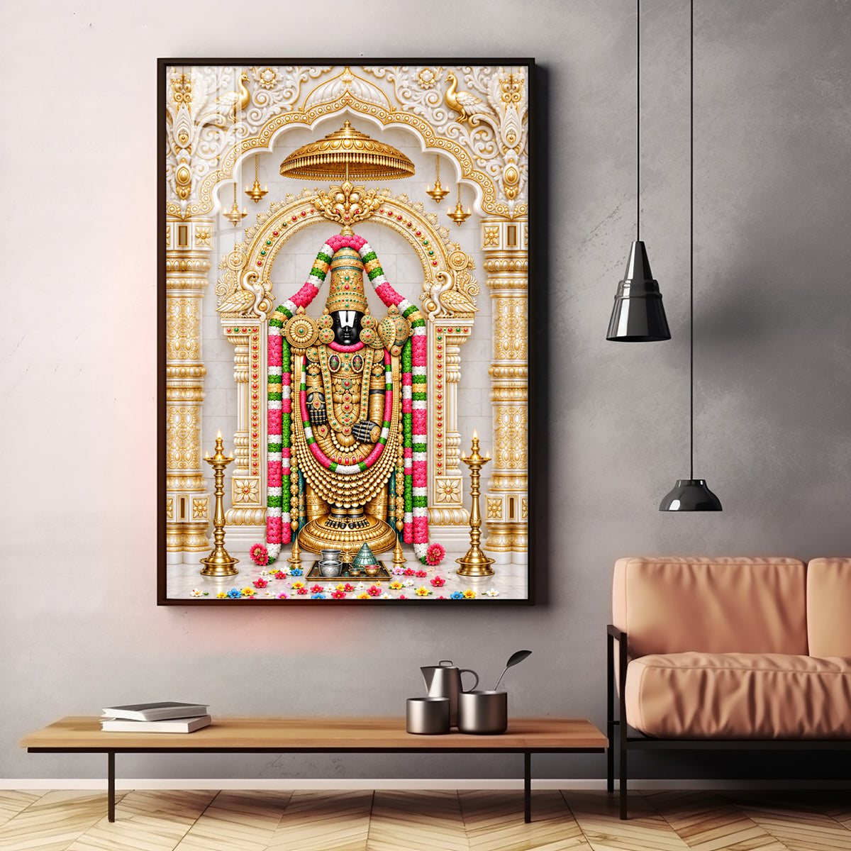 Spiritual Tirupati Balaji Premium Acrylic Vertical Wall Art