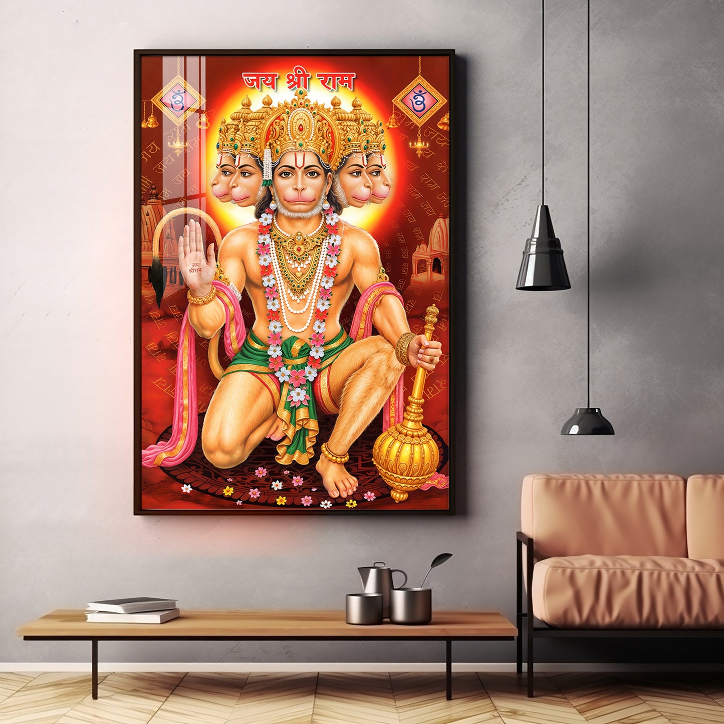Majestic Lord Hanuman Premium Vertical Acrylic Wall Art