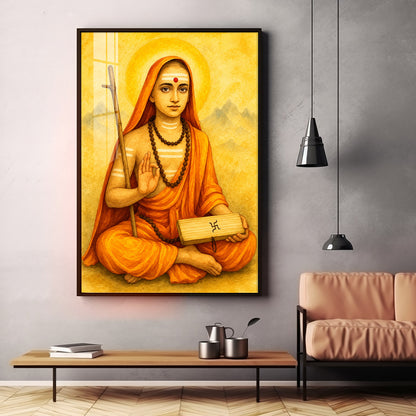 Shri Shankaracharya Ji Premium Acrylic Vertical Wall Art