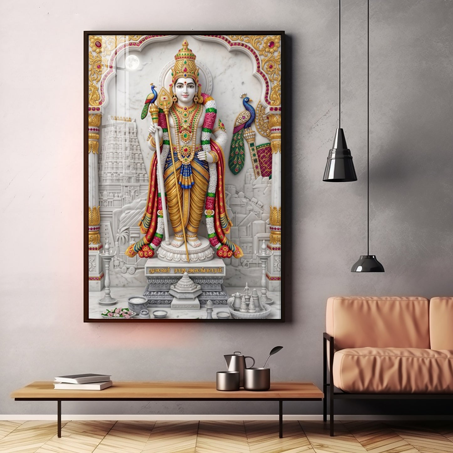 Divine Lord Subramanya Premium Acrylic Vertical Wall Art