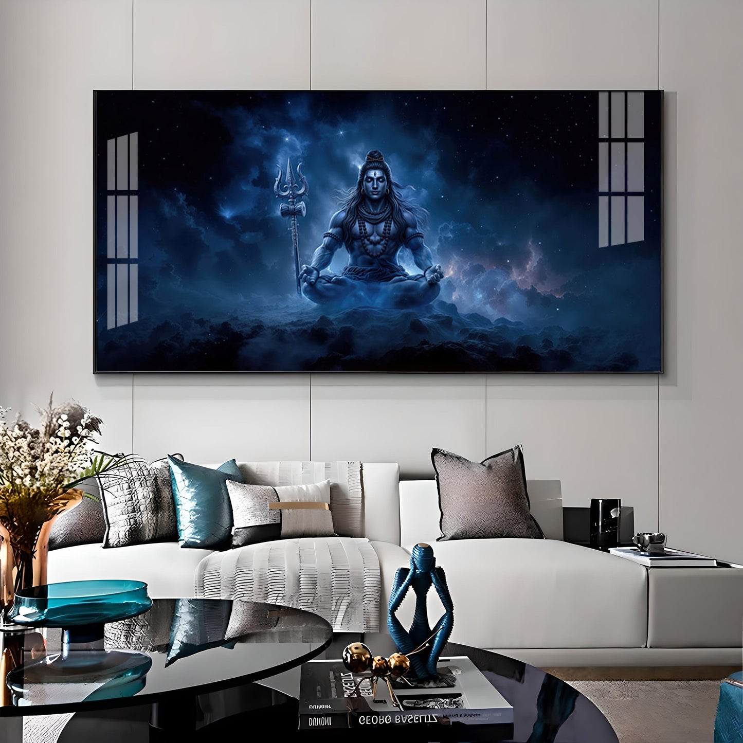 Lord Mahadev In A Deep Meditation Premium Acrylic Horizontal Wall Art