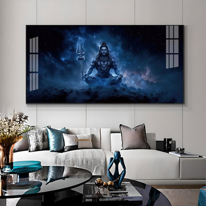 Lord Mahadev In A Deep Meditation Premium Acrylic Horizontal Wall Art