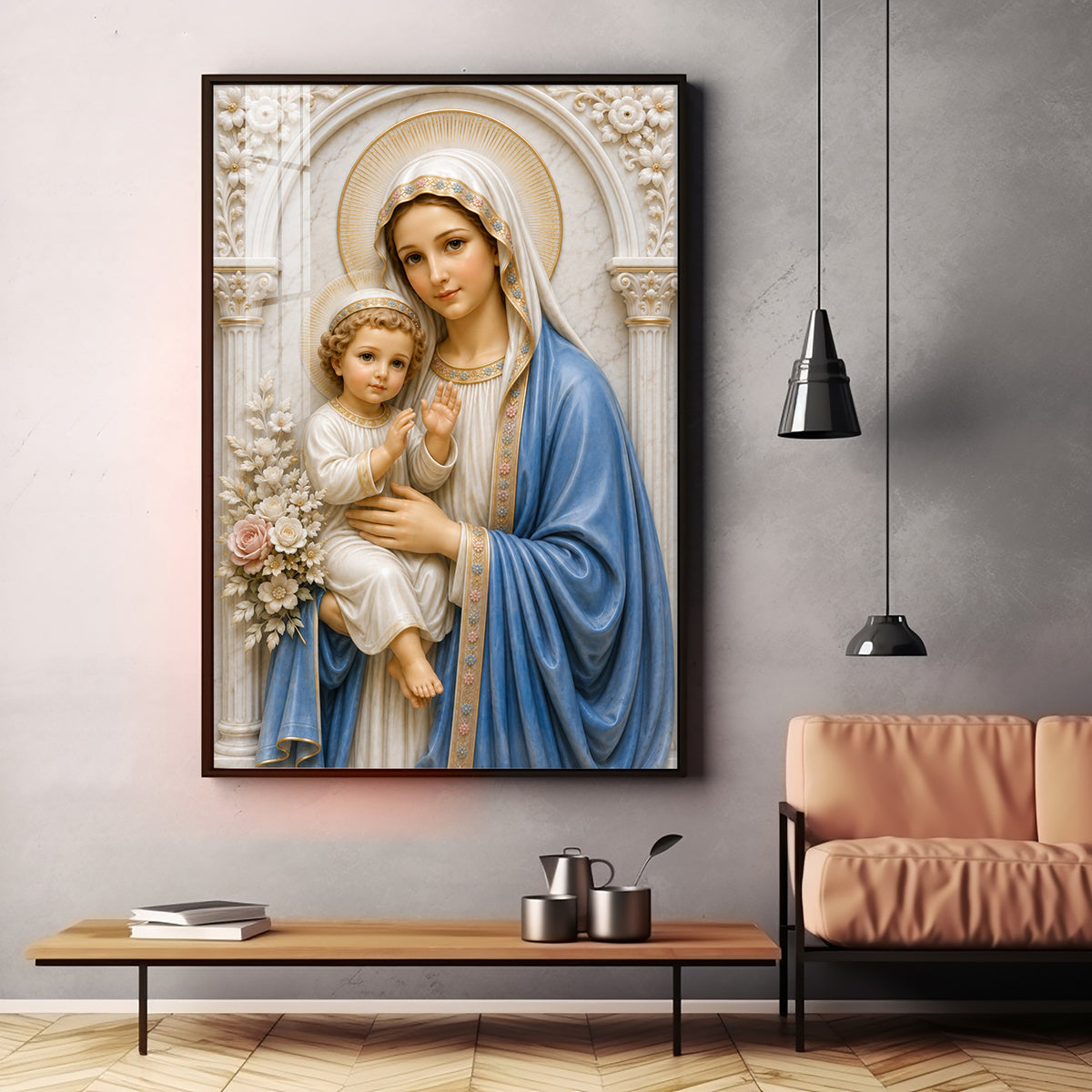 Divine Mother Mary Premium Acrylic Vertical Wall Art