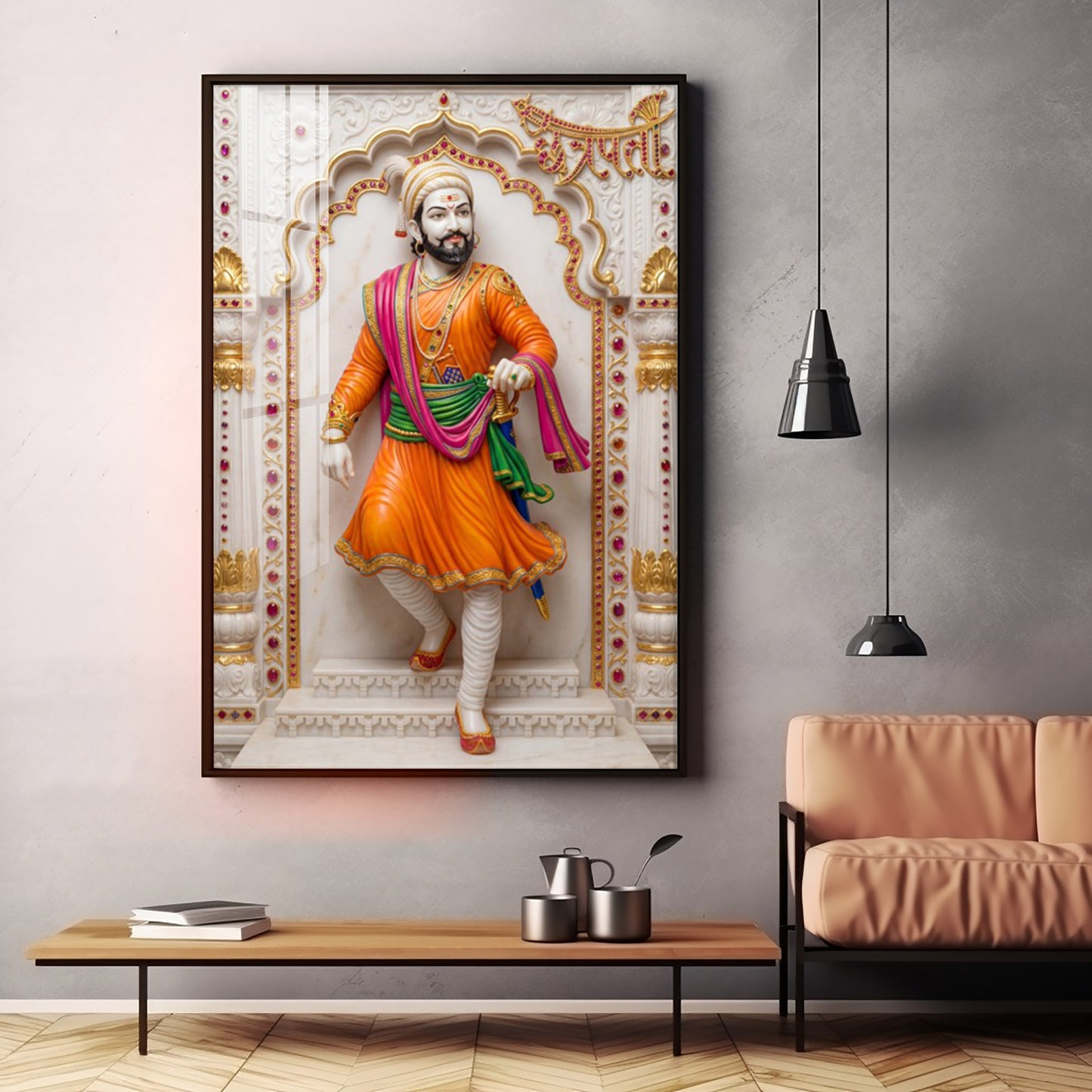 Royal Shivaji Maharaj Premium Acrylic Vertical Wall Art
