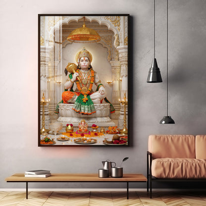 Hindu Deity Hanuman Premium Acrylic Vertical Wall Art
