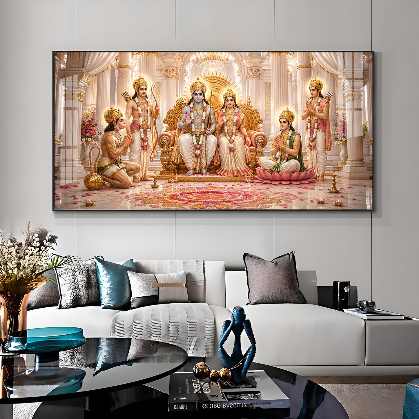 Lord Ram Darbar Premium Acrylic Horizontal Wall Art