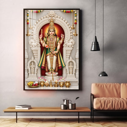 Murugan With Vel Premium Acrylic Vertical Wall Art