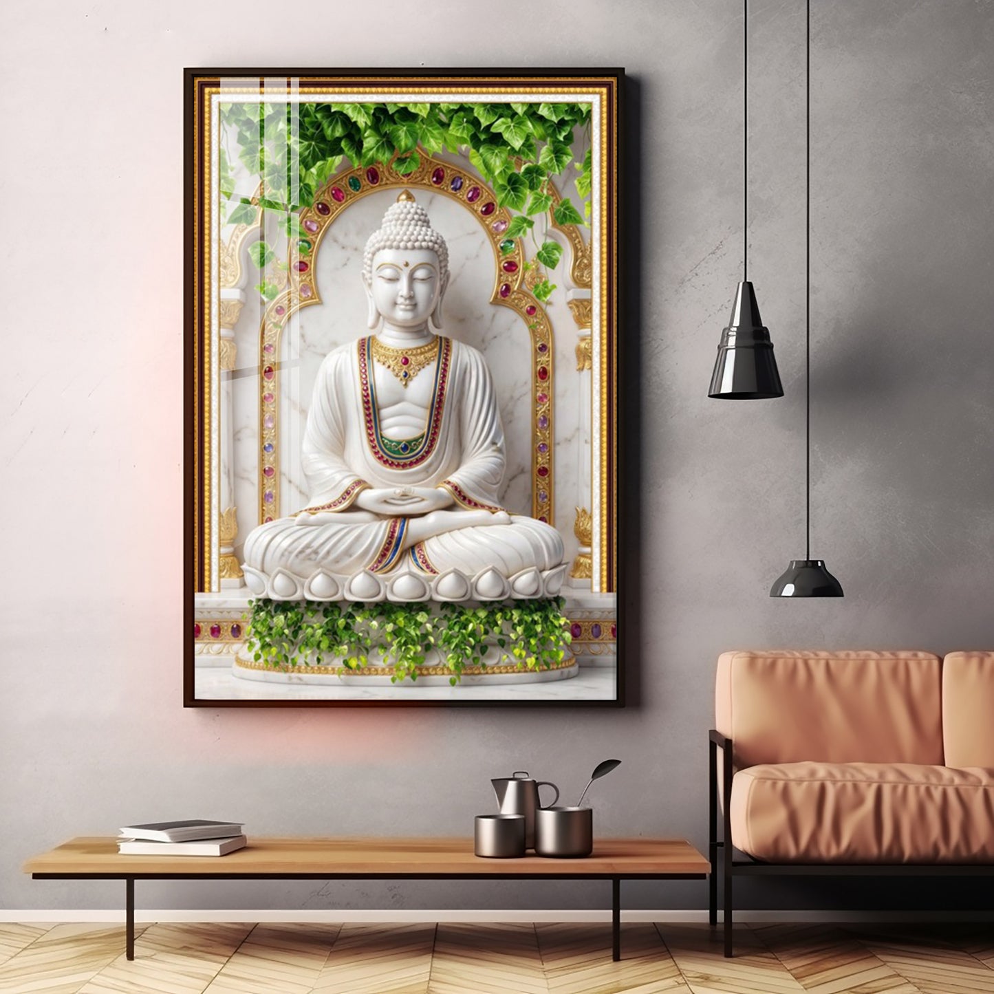 Spiritual Meditating Buddha Premium Acrylic Vertical Wall Art