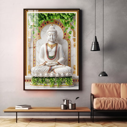 Spiritual Meditating Buddha Premium Acrylic Vertical Wall Art