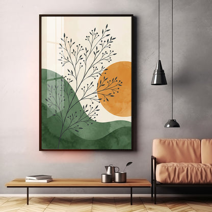 Radiant Leafscape Premium Acrylic Vertical Wall Art